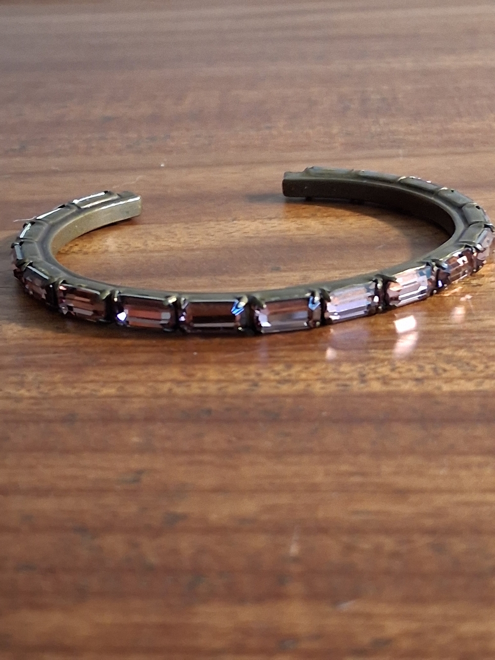 Sorrelli Mauve Crystal Baguette Cuff Bracelet